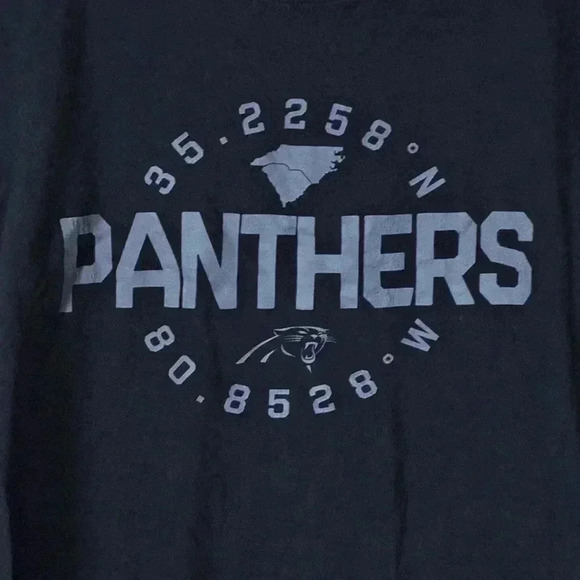NFL Team Apparel Football Carolina Panthers Womens Crewneck Longsleeve Black - Picture 2 of 6